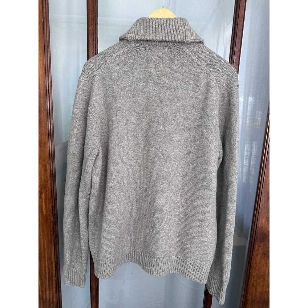 Banana Republic Mens Shawl Collar Cardigan Sweater Beige Oatmeal Large Grandpa